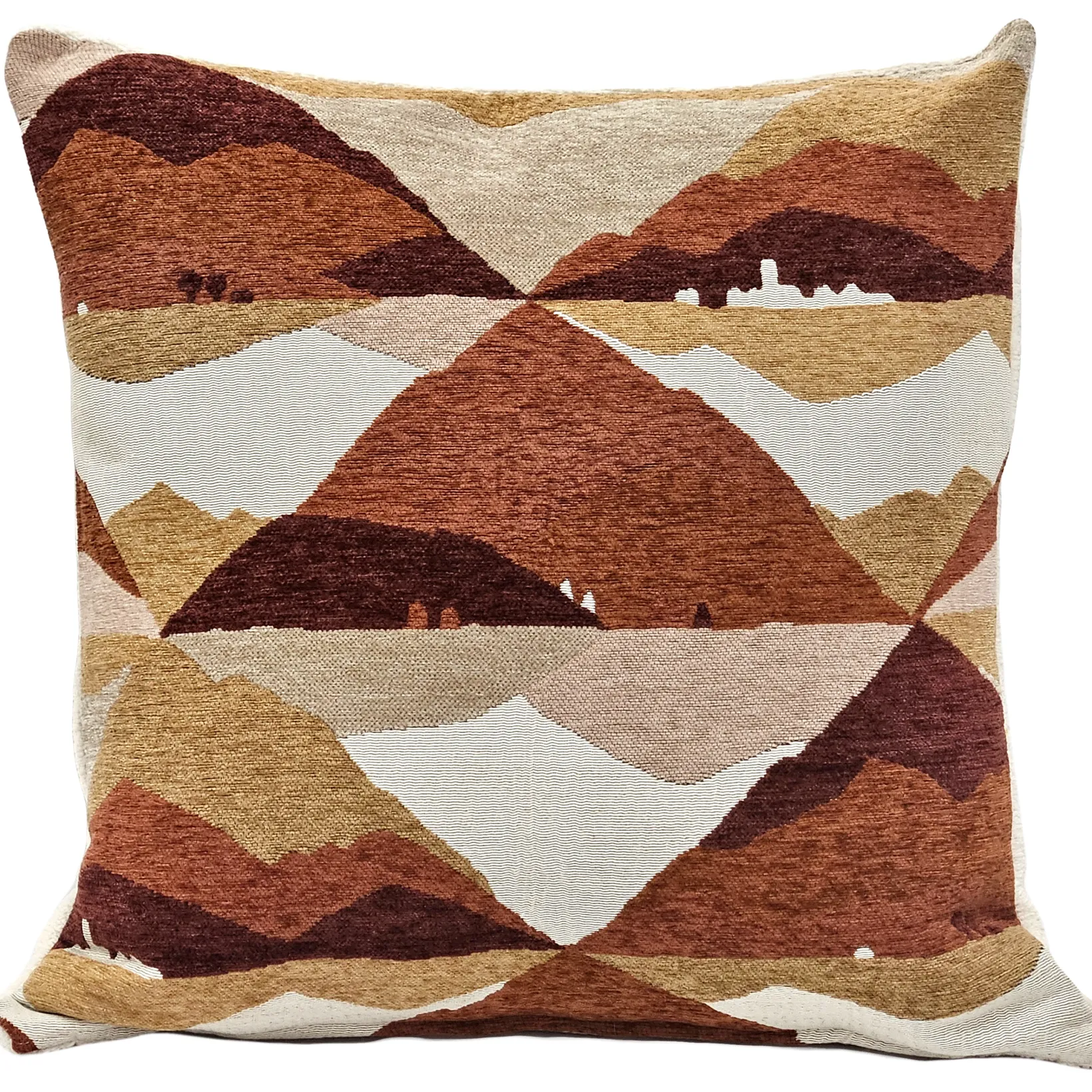 Abstract Mountains Sienna Throw Pillow 21x21