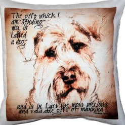 Airdale Terrier Gift to Mankind Pillow 17x17