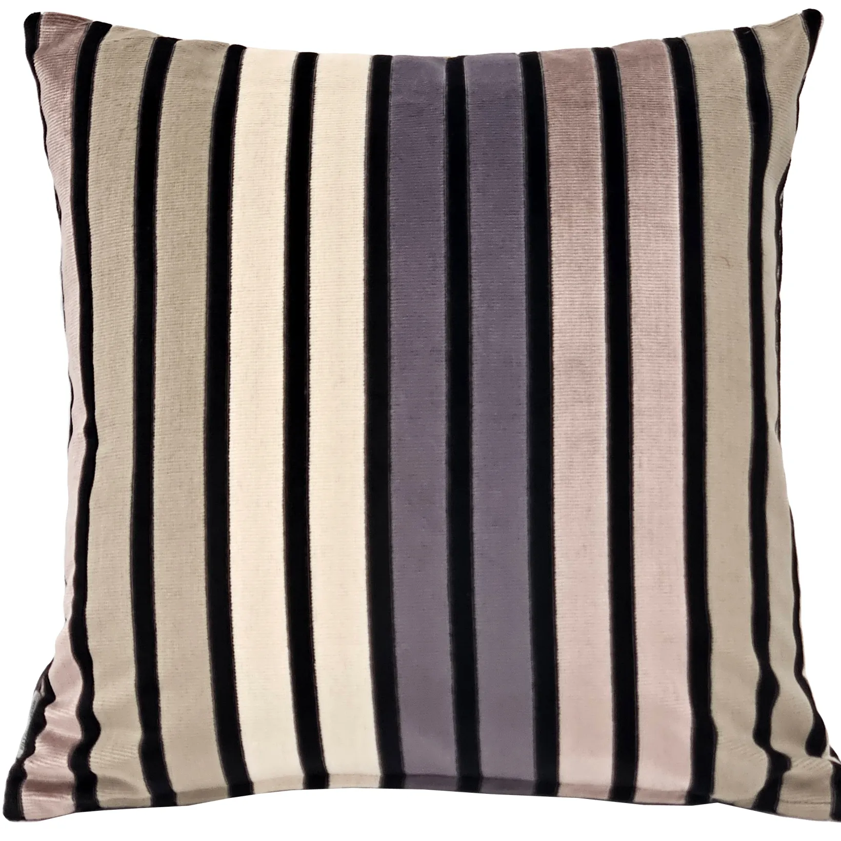 Amethyst Stripes Textured Velvet Throw Pillow 20x20