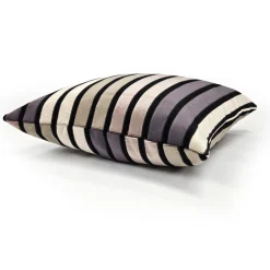 Amethyst Stripes Textured Velvet Throw Pillow 20x20