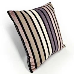 Amethyst Stripes Textured Velvet Throw Pillow 20x20