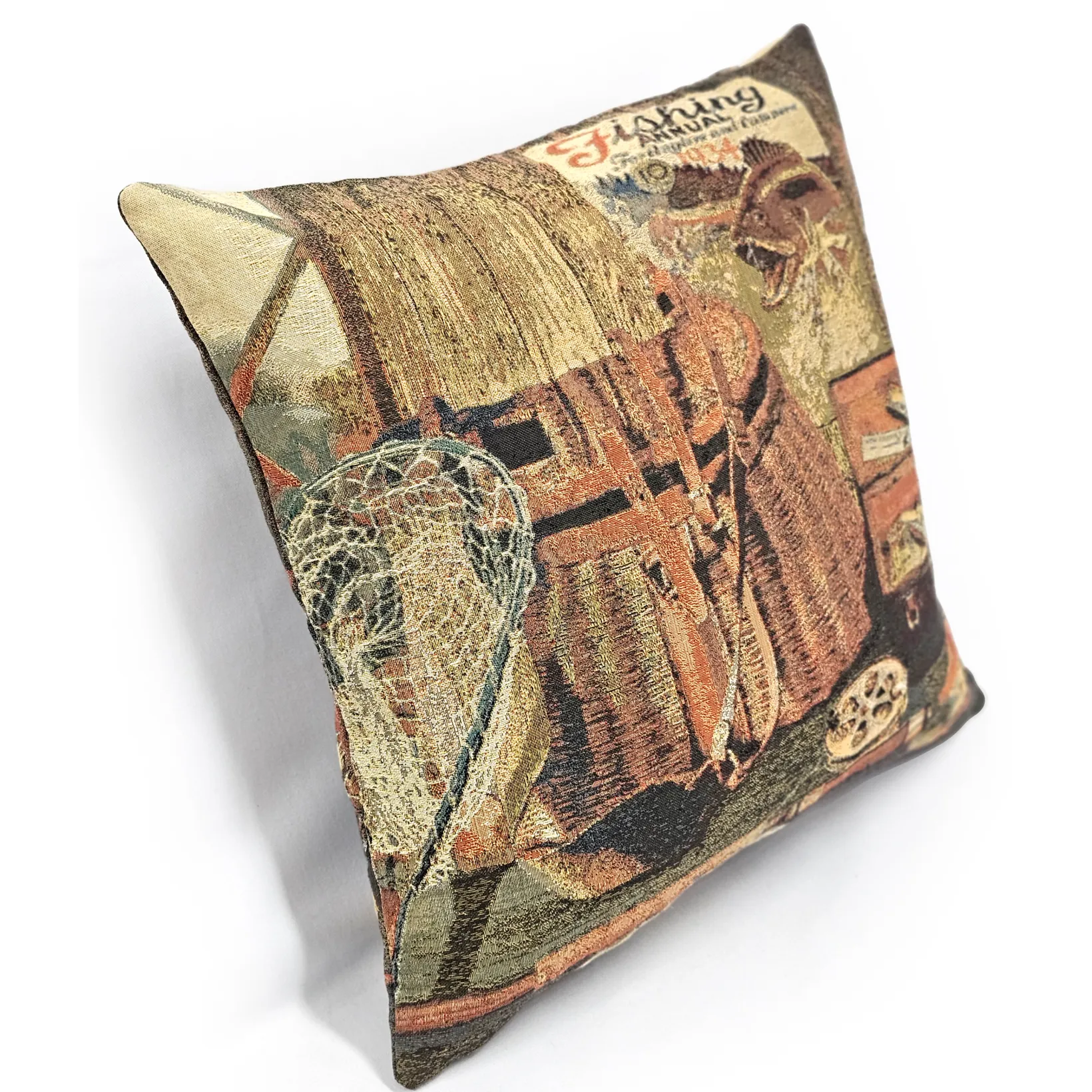 Angler's Cache Belgian Tapestry Throw Pillow 19x19