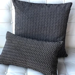 Art Deco Stripes Textured Velvet Throw pillow 20x20