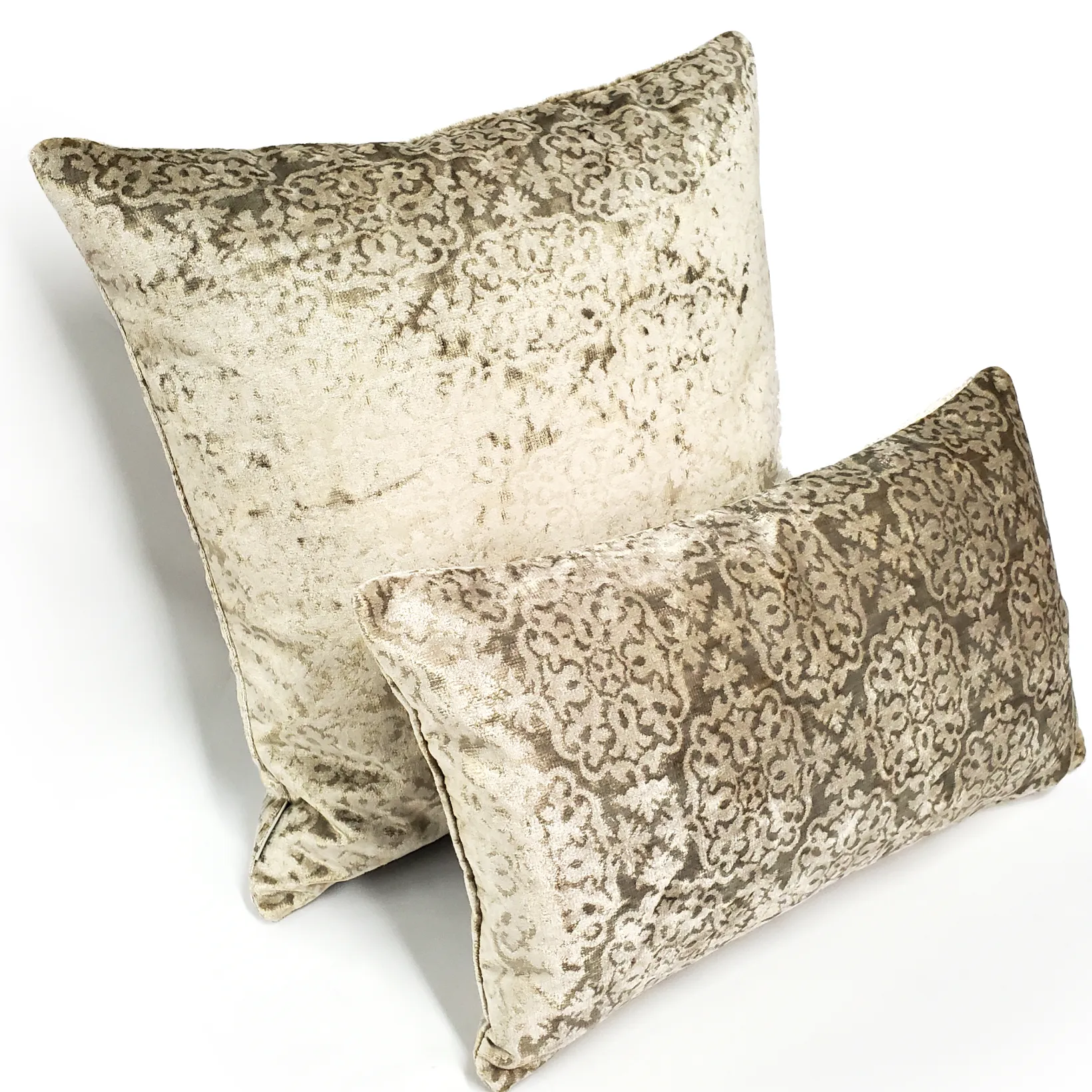 Artemis Canyon Beige Velvet Throw Pillow 12x20