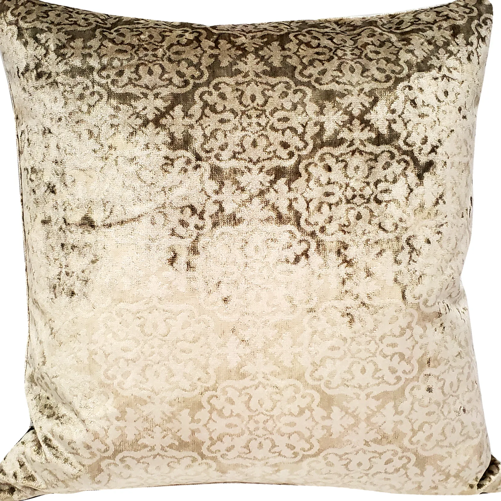 Artemis Canyon Beige Velvet Throw Pillow 20x20