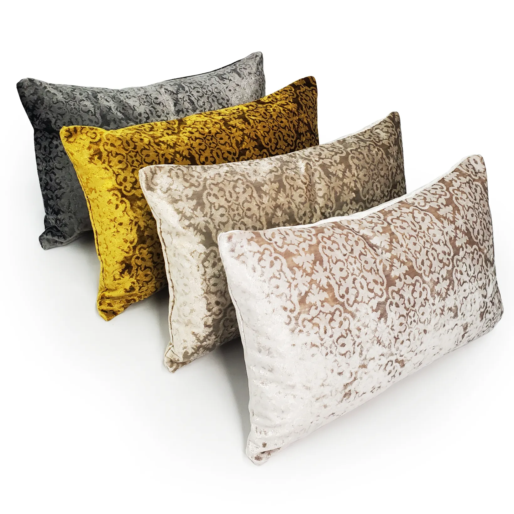 Artemis Gold Velvet Throw Pillow 12x20