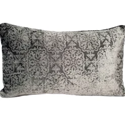 Artemis Pewter Gray Velvet Throw Pillow 12x20