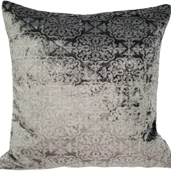 Artemis Pewter Gray Velvet Throw Pillow 20x20