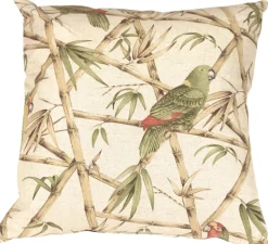 Bamboo Parrots 22x22 Throw Pillow
