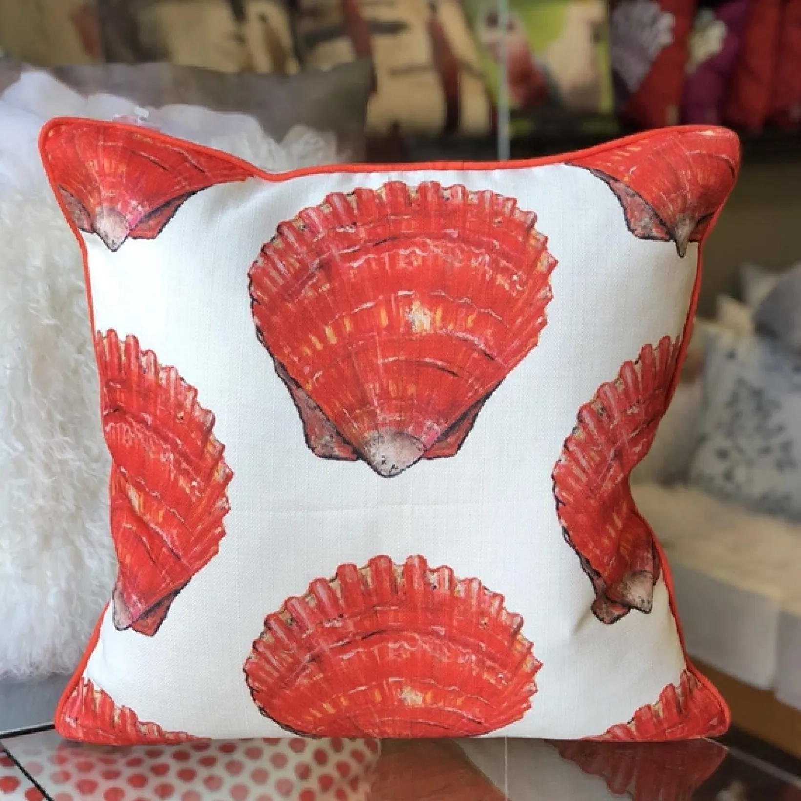 Big Island Bay Scallop Large Scale Print Throw Pillow 20x20