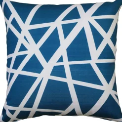 Bird's Nest Blue Throw Pillow 19x19