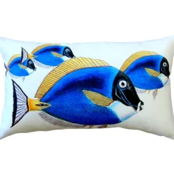 Blue Surgeonfish Fish Pillow 12x19