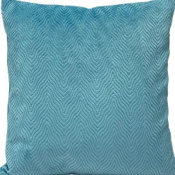 Blue Wave Velvet Throw Pillow 18x18