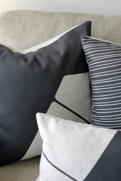 Boketto Charcoal Black Throw Pillow 19x19