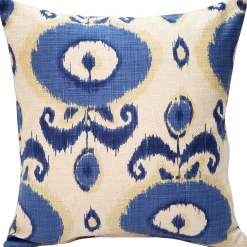 Bold Blue Ikat 20x20 Decorative Pillow
