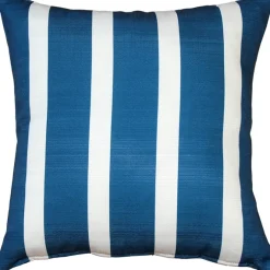 Bold Blue Stripes Throw Pillow 16x16