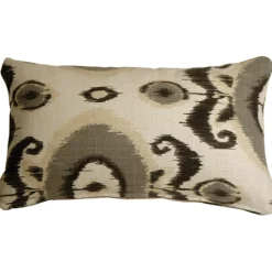 Bold Gray Ikat 12x20 Decorative Pillow