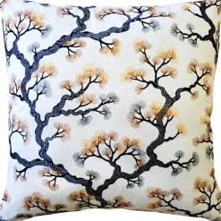 Bonsai Pine Onyx Amber Throw Pillow 19x19