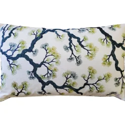 Bonsai Pine Teal Green Throw Pillow 12x19