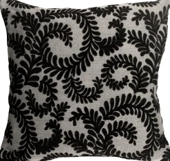 Brackendale Ferns Black Throw Pillow