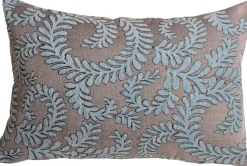 Brackendale Ferns Sea Blue Rectangular Throw Pillow