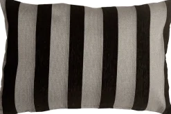 Brackendale Stripes Black Rectangular Throw Pillow 16x24