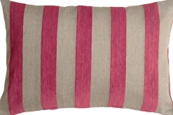 Brackendale Stripes Pink Rectangular Throw Pillow 16x24