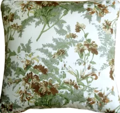 Brookside Garden Green 17x17 Throw Pillow