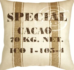 Cacao Bean Brown Print Throw Pillow