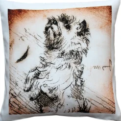 Cairn Terrier Sitting Up Dog Pillow 17x17