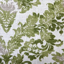 Calliope Green Damask Pattern Throw Pillow 20x20
