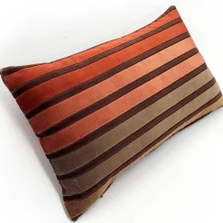 Canyon Stripes Textured Velvet Throw Pillow 12x20