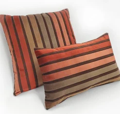 Canyon Stripes Textured Velvet Throw Pillow 12x20