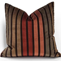 Canyon Stripes Textured Velvet Throw Pillow 20x20