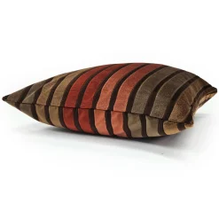 Canyon Stripes Textured Velvet Throw Pillow 20x20