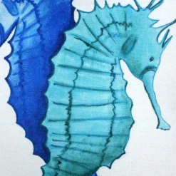 Capri Entwined Seahorses Throw Pillow 20x20