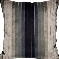 Carbon Stripes Textured Velvet Throw Pillow 20x20