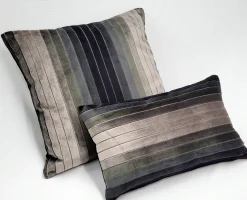 Carbon Stripes Textured Velvet Throw Pillow 20x20