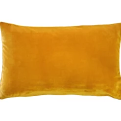 Castello Deep Yellow Velvet Throw Pillow 12x20