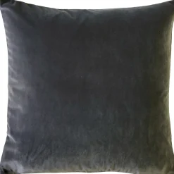 Castello Graphite Gray Velvet Throw Pillow 17x17