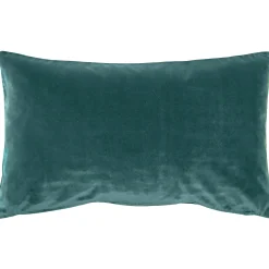 Castello Teal Blue Velvet Throw Pillow 12x20
