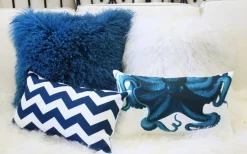 Chevron Bold Blue Throw Pillow 12x19