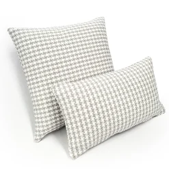 Coco Jicama Houndstooth Outdoor Throw Pillow 12x19