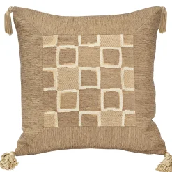 Coffee Cubes Tassel Throw Pillow 17x17