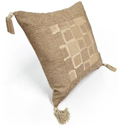 Coffee Cubes Tassel Throw Pillow 17x17