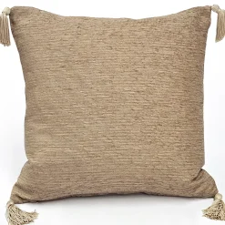Coffee Cubes Tassel Throw Pillow 17x17