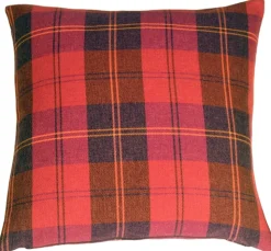 Contemporary Plaid Red 20x20 Throw Pillow