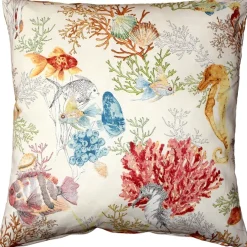 Coral Reef Fish Throw Pillow 18x18