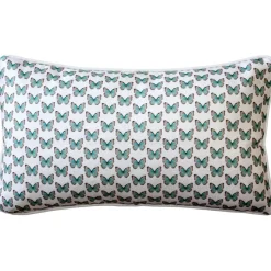 Costa Rica Robin's Egg Butterfly Tiny Scale Print Throw Pillow12x20
