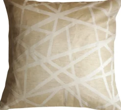 Criss Cross Stripes Cream Throw Pillow